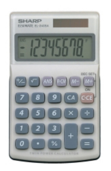 Picture of CALCULATOR SHARP EL240SAB BASIC D/POWER