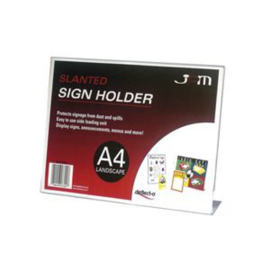 Picture of DEFLECTO A4 LANDSCAPE SLANTED SIGN HOLDER