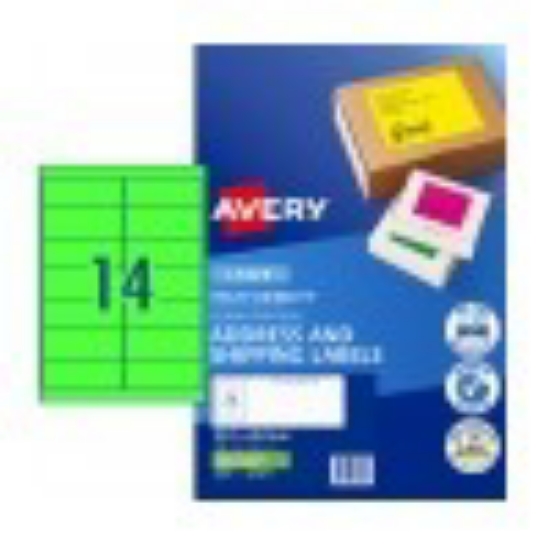 Picture of LABEL AVERY LASER L7163FG FLUORO GREEN 1