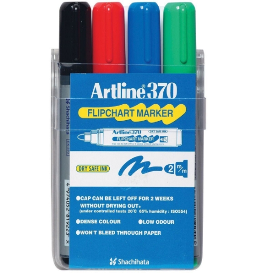 Picture of ARTLINE 370 FLIPCHART MARKER 2mm WALLET 4