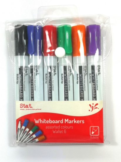 Picture of MARKER WHITEBOARD STAT 2.0MM BULLET NIB ASSORTED WLT6