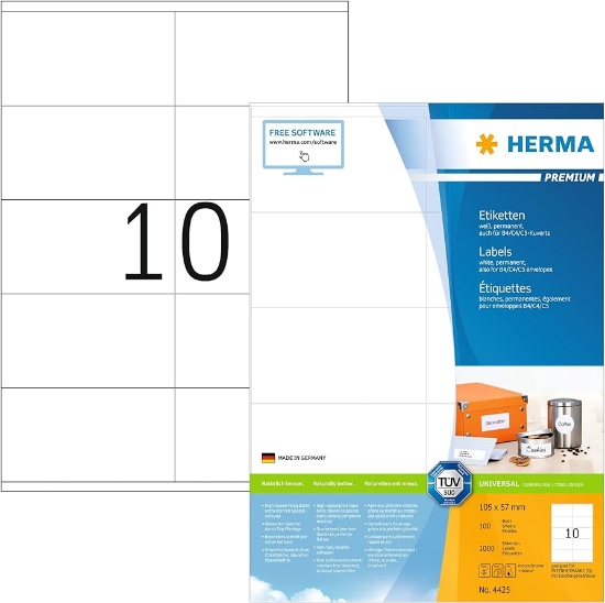 Picture of HERMA LABELS A4 105X57 10UP